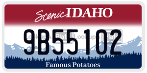 9B55102  license plate in ID