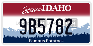 9B5782  license plate in ID