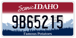 9B65215 license plate in Idaho