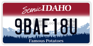 9BAE18U  license plate in ID