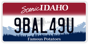 9BAL49U  license plate in ID