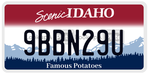9BBN29U  license plate in ID