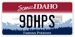 9DHPS  license plate in ID