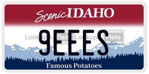 9EEES  license plate in ID