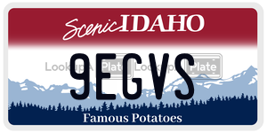 9EGVS  license plate in ID