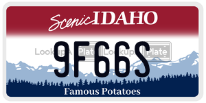 9F66S  license plate in ID