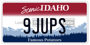 9JUPS  license plate in ID
