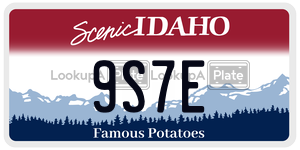 9S7E license plate in Idaho
