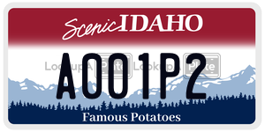 A001P2  license plate in ID