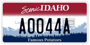 A0044A  license plate in ID
