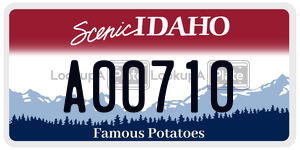 A00710  license plate in ID