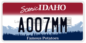 A007MM  license plate in ID