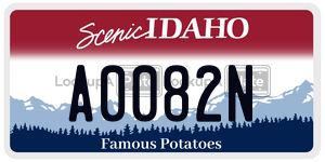 A0082N  license plate in ID