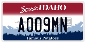 A009MN  license plate in ID