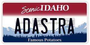ADASTRA  license plate in ID