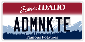 ADMNKTE  license plate in ID