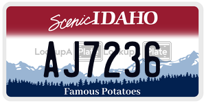 AJ7236  license plate in ID