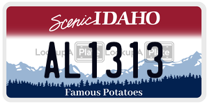 AL1313  license plate in ID