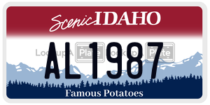 AL1987  license plate in ID