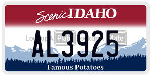 AL3925  license plate in ID