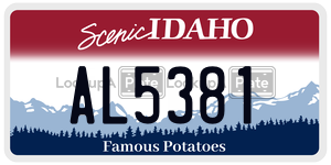 AL5381  license plate in ID
