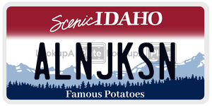 ALNJKSN  license plate in ID