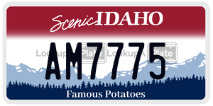 AM7775  license plate in ID