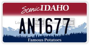 AN1677  license plate in ID