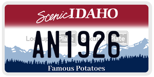 AN1926  license plate in ID