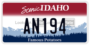 AN194  license plate in ID