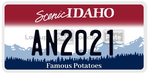 AN2021  license plate in ID