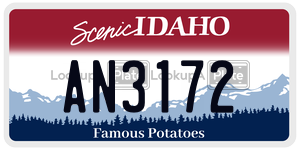 AN3172  license plate in ID