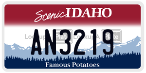 AN3219  license plate in ID