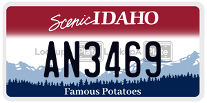 AN3469  license plate in ID