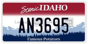 AN3695  license plate in ID