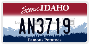 AN3719  license plate in ID