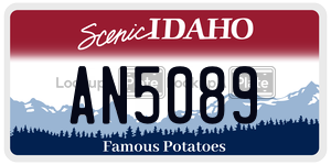 AN5089  license plate in ID