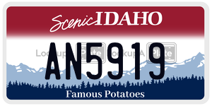 AN5919  license plate in ID