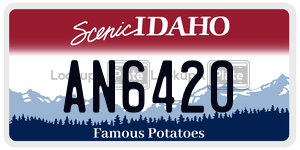 AN6420  license plate in ID