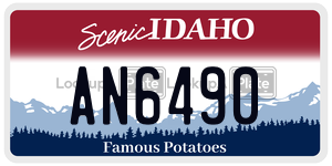 AN6490  license plate in ID