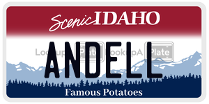 ANDELL  license plate in ID