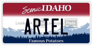 ARIEL  license plate in ID