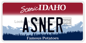 ASNER  license plate in ID