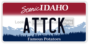 ATTCK  license plate in ID