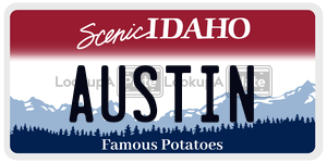 AUSTIN  license plate in ID