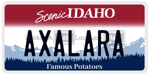 AXALARA  license plate in ID