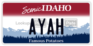 AYAH  license plate in ID
