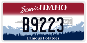 B9223 license plate in Idaho