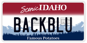 BACKBLU  license plate in ID