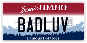 BADLUV  license plate in ID